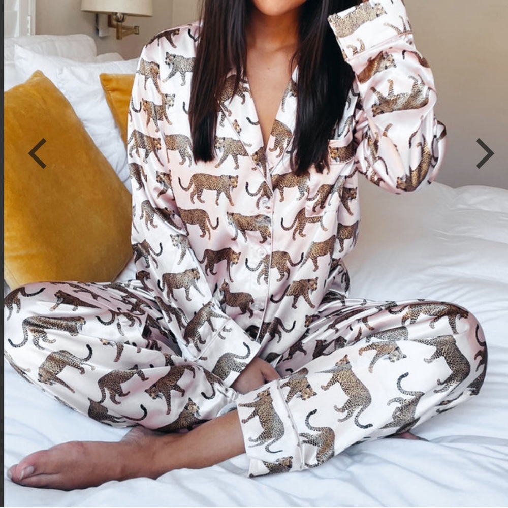 Show Me Your Mumu New Mu Classic PJ Set ~ Pink Catwalk Cheetah
